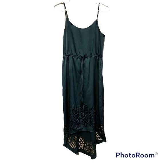 Rory Beca Forever 21 Cutout Hi Low Teal Green Slip Dress Womens Size M - Picture 1 of 7